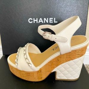 Chanel wedge sandals